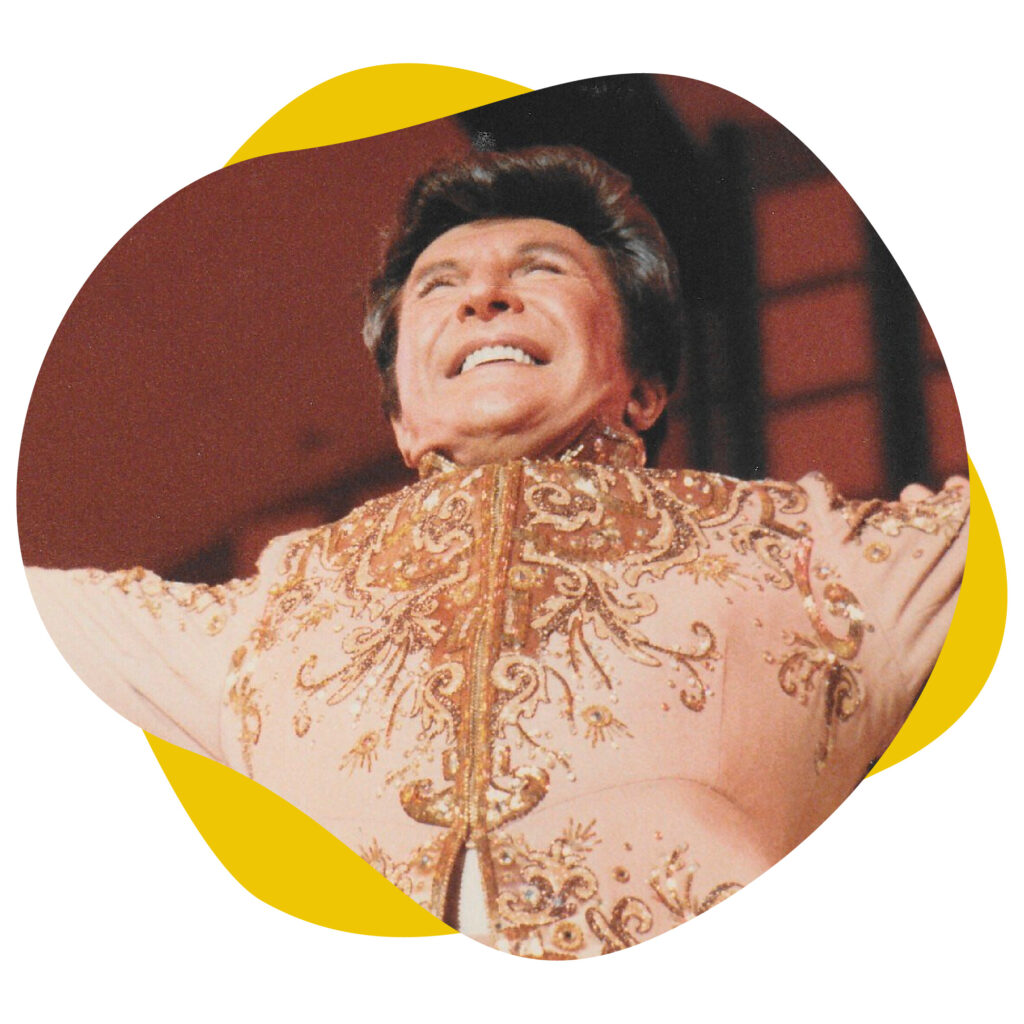 Smiling image of historic Las Vegas legend Liberace